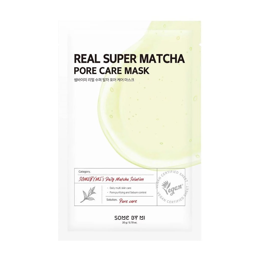 Тканинна маска для обличчя Some By Mi Real Super Matcha Pore Care Mask з матчею, 20 г
