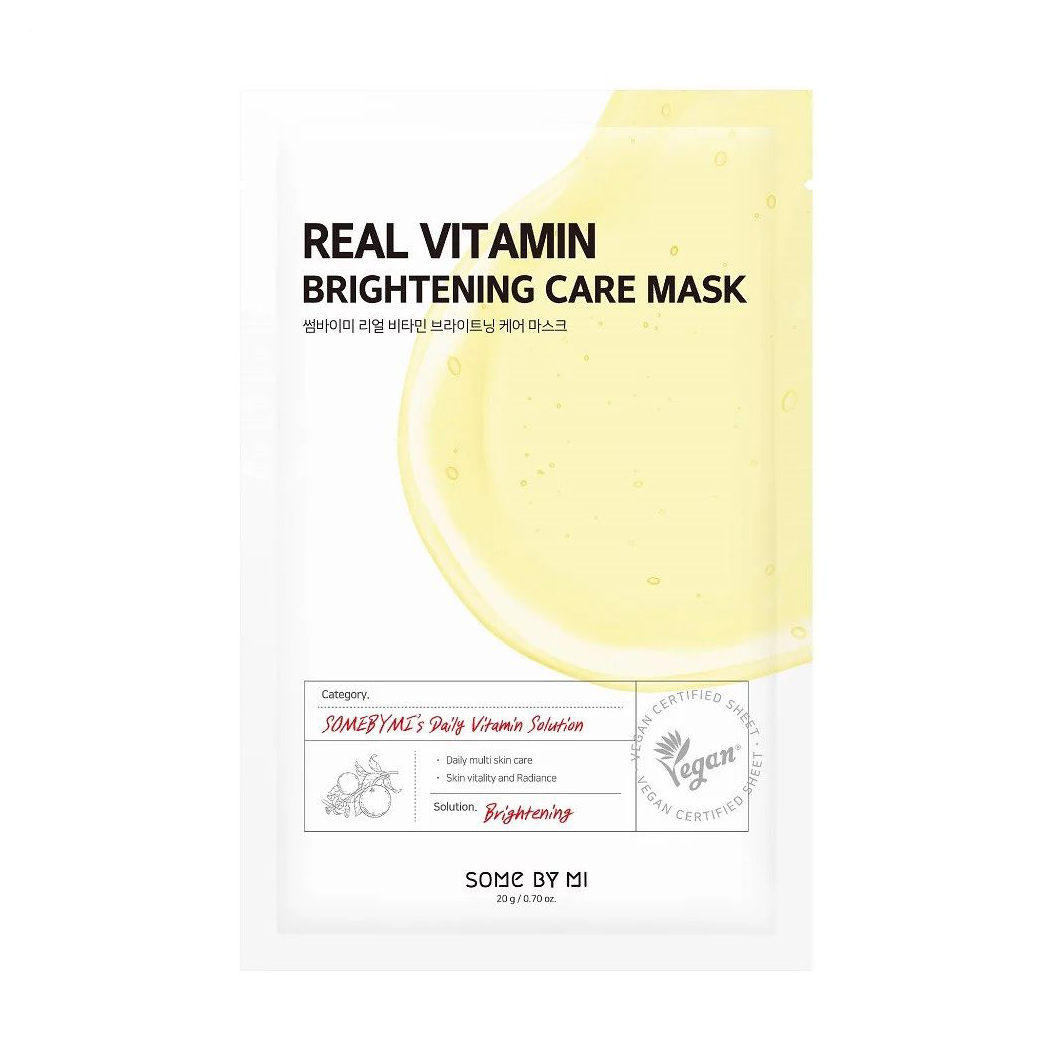 Тканинна маска для обличчя Some By Mi Real Vitamin Brightening Care Mask Освітлювальна, з вітамінами, 20 г
